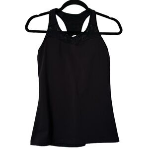 Athleta black tank with built in shelf bra racerback size S